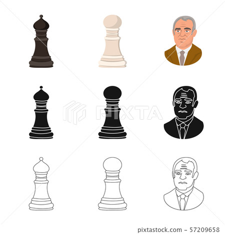 Isolated object of checkmate and thin sign. Collection of checkmate and target stock vector Isolated object of checkmate and thin sign. Collection of checkmate and target stock vector 57209658