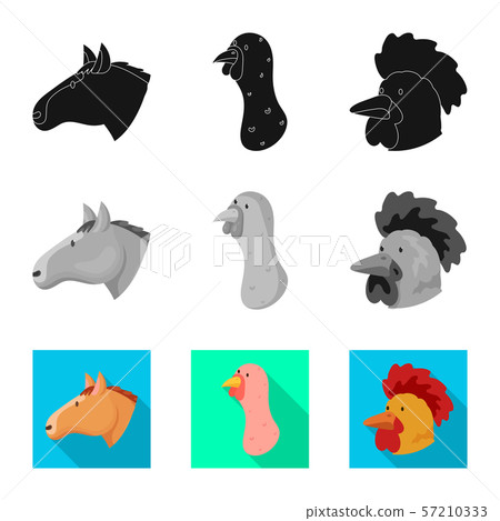 Vector design of agriculture and breeding symbol. Set of agriculture and organic stock symbol for 57210333