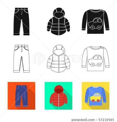 Vector design of fashion and garment sign. Collection of fashion and cotton stock symbol for web. 57210565