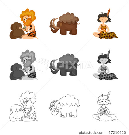 Vector illustration of evolution and prehistory icon. Collection of evolution and development vector 57210620