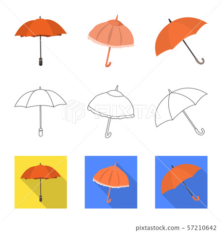 Vector design of protection and closed sign. Collection of protection and rainy vector icon for 57210642