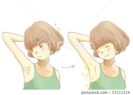 Before and after for women with side sweat 57211314