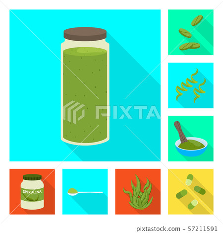 Isolated object of protein and sea symbol. Set of protein and natural vector icon for stock. 57211591