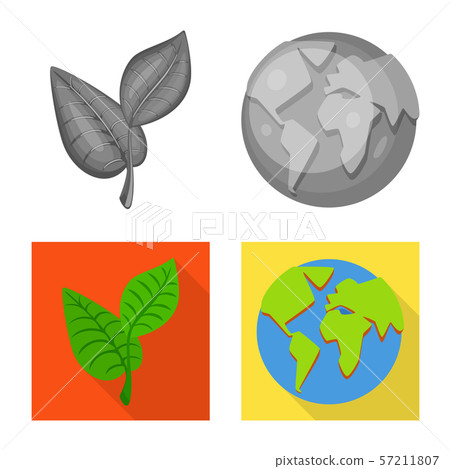 Isolated object of innovation and technology symbol. Set of innovation and nature vector icon for 57211807