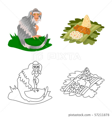 Vector design of and travel logo. Collection of and traditional stock vector illustration. 57211878
