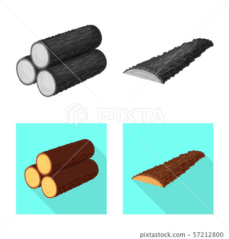 Vector illustration of tree and raw logo. Collection of tree and construction vector icon for stock. 57212800