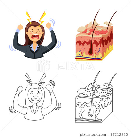 Vector design of medical and pain sign. Collection of medical and disease stock vector illustration. 57212820