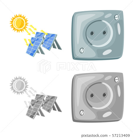 Vector illustration of innovation and technology sign. Set of innovation and nature stock symbol for 57213409