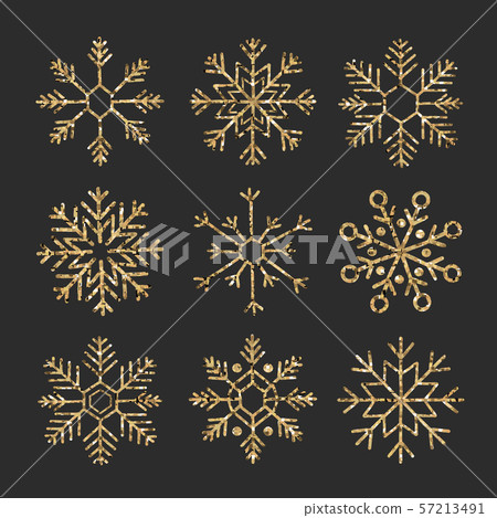 Glitter glitter gold glitter snowflake vector... - Stock Illustration ...