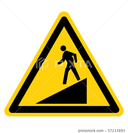 Beware Slope Symbol Sign,Vector Illustration, Beware Slope Symbol Sign,Vector Illustration, 57213893
