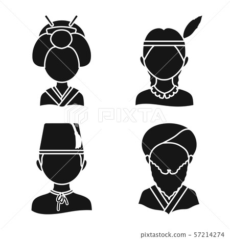 Isolated object of person and culture symbol. Set of person and race stock symbol for web. Isolated object of person and culture symbol. Set of person and race stock symbol for web. 57214274