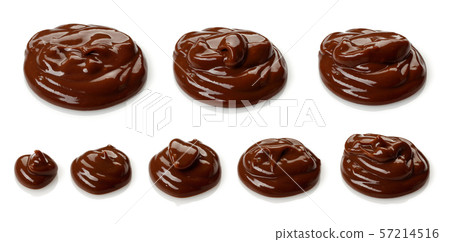 Chocolate pudding isolated on white 57214516