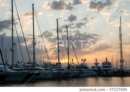 Majorca yacht harbor sunrise Majorca yacht harbor sunrise 57217099