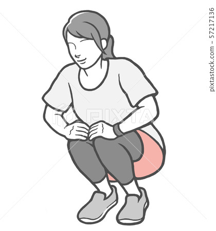 伸展女性伸展在外面 57217136