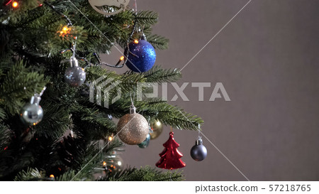 christmas decorative toys balls on artificial tree branch christmas decorative toys balls on artificial tree branch 57218765