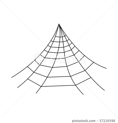 Hanging spider web isolated on white background. 57220598