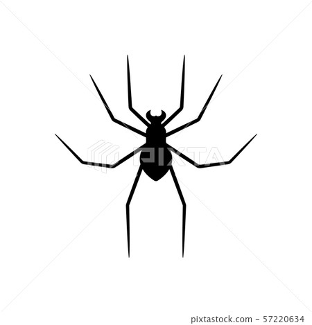 Black silhouette of spider isolated on white Black silhouette of spider isolated on white 57220634