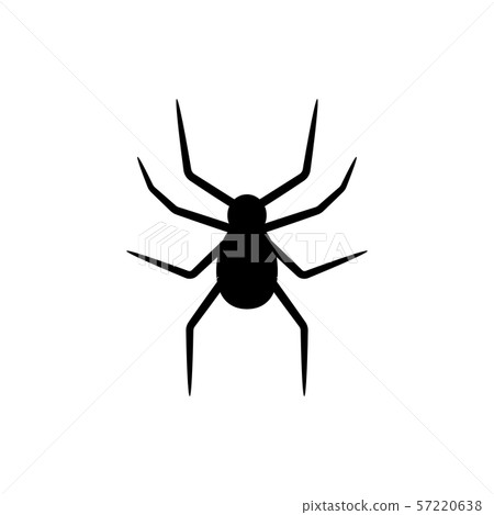 Black silhouette of spider isolated on white Black silhouette of spider isolated on white 57220638