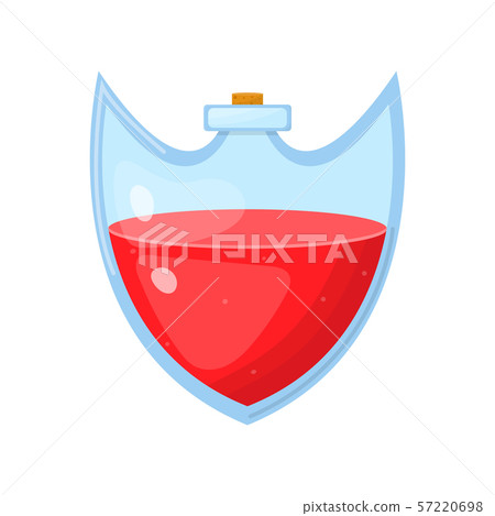 Magic potion in bottle with red liquid on white 57220698