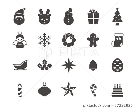 Cute Christmas icon set 57221925