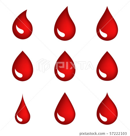Red Bood Drops Icons or Bleeding Symbols Red Bood Drops Icons or Bleeding Symbols 57222103