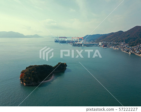 Aerial view of harbor scenery near Noji fishing port Aerial view of harbor scenery near Noji fishing port 57222227