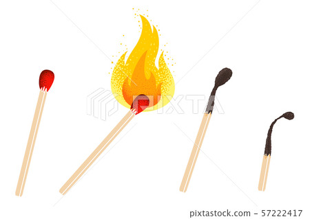 Vintage icon of match with flame Vintage icon of match with flame 57222417