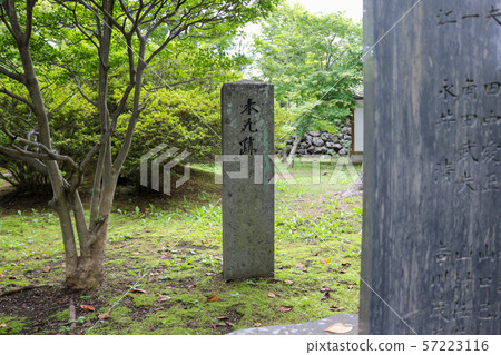■ Komoro Castle ■ Ruins of Honmaru ■ Stele ■ Nobuyoshi Takeda and Kansuke Yamamoto ■ Nagano 57223116