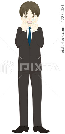 Suit-crying men-shock - Stock Illustration [57223381] - PIXTA