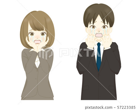 Suits-Crying women / men-Shock - Stock Illustration [57223385] - PIXTA