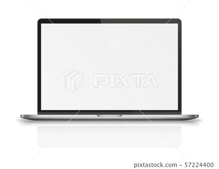 Modern laptop with reflections and shadows. Modern laptop with reflections and shadows. 57224400