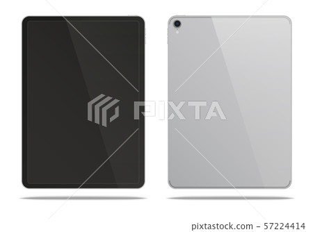 Realistic silver tablet pc. 57224414