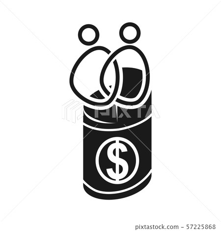 Money roll Commitment Teamwork Together Black Logo 57225868