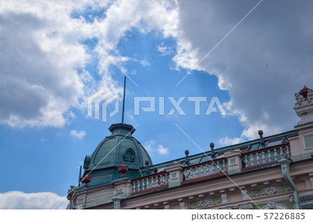 The roof of an old house in the center of Irkutsk. The roof of an old house in the center of Irkutsk. 57226885