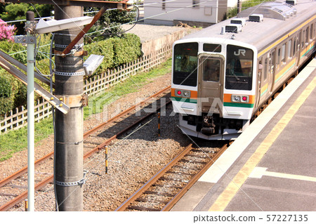 Koyama Line Train Departing from Ryomo Line Kominato Station (1) Koyama Line Train Departing from Ryomo Line Kominato Station (1) 57227135