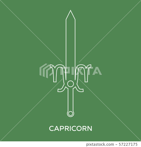 Capricorn zodiac sign. Line style icon of zodiacal Capricorn zodiac sign. Line style icon of zodiacal 57227175