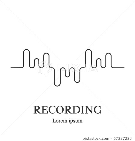 Line style icon of sound wave. Music logo Line style icon of sound wave. Music logo 57227223