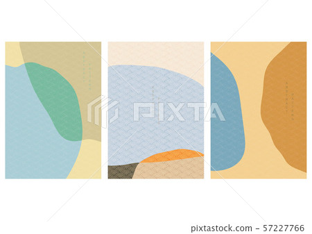Japanese wave with abstract pattern vector. Curve background. 57227766