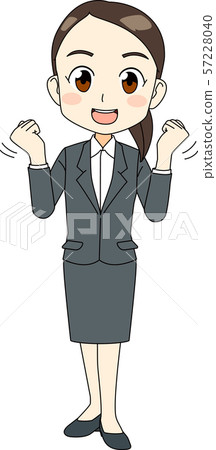 求職女孩招聘西裝膽量姿勢動漫觸摸 57228040