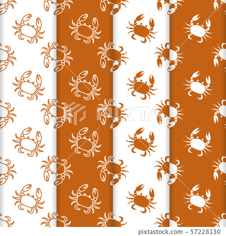 Set of 4 vector seamless pattern with crabs - Stock Illustration ...