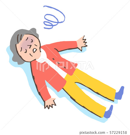 Senior woman collapsed due to dizziness 57229158