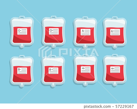 blood bag with blood type label blood bag with blood type label 57229167