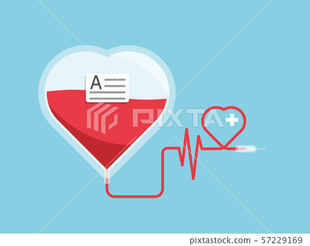 blood bag with heart shape 57229169