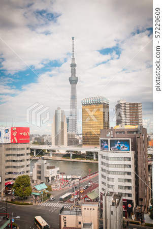 淺草淺草旅遊文化中心（東京都台東區）的城市景觀 57229609