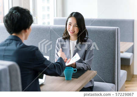 Young business man and business woman casual business Young business man and business woman casual business 57229867