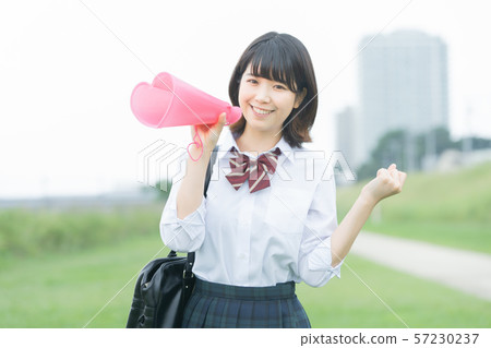 high school girl cheering high school girl cheering 57230237