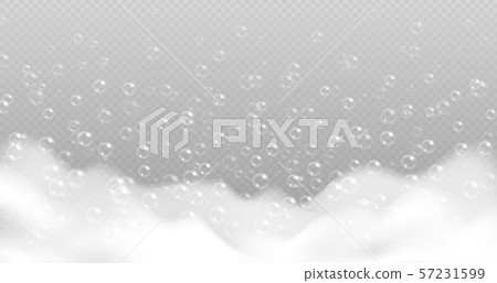 Realistic bath foam with bubbles isolated on transparent background. Realistic bath foam with bubbles isolated on transparent background. 57231599