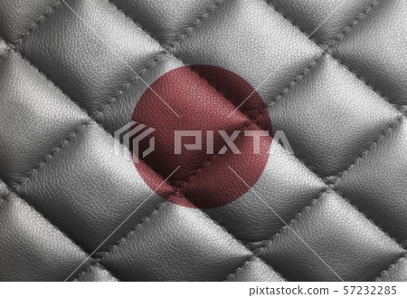 Japan flag on leather texture 57232285