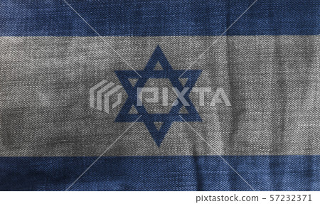 Flag of Israel on Jeans Denim Texture Flag of Israel on Jeans Denim Texture 57232371