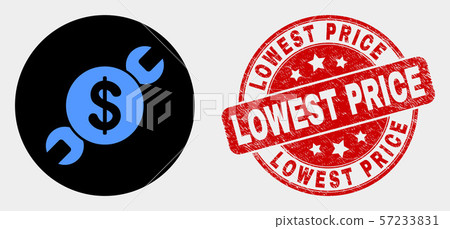 Vector Wrench Repair Price Icon and Distress Lowest Price Watermark 57233831